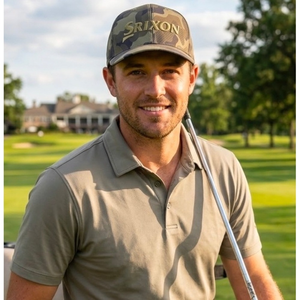 Srixon Limited Edition Men's Green Camo Golf Hat Performance Snapback Cap New